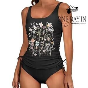 CharmLeaks Drawstring Tankini Swimsuit Size L